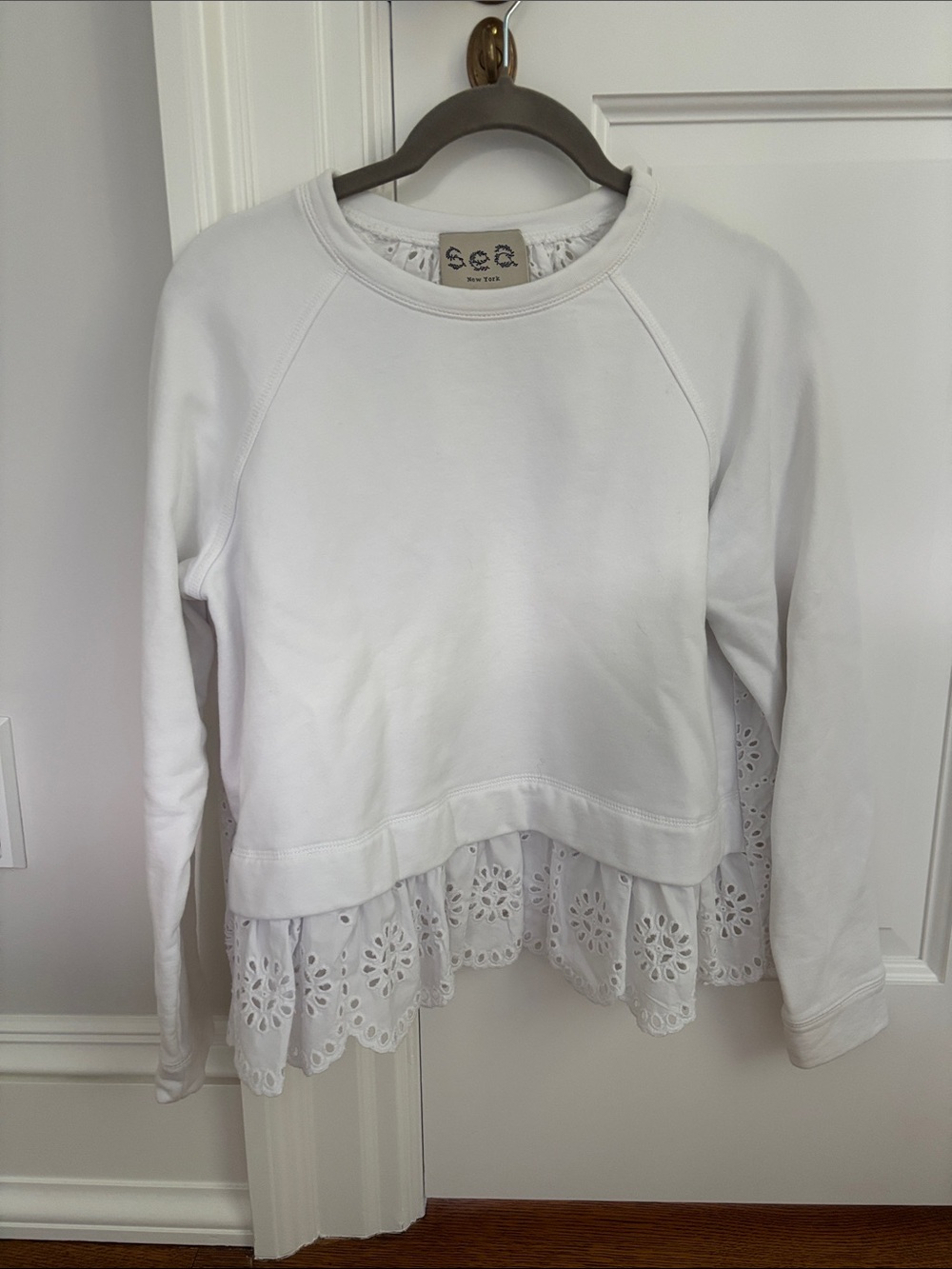 Sea NY Eyelet Sweatshirt SZ S